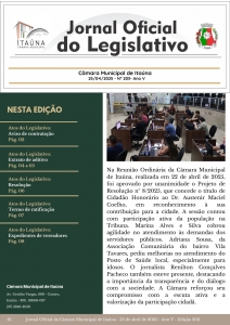 Jornal Oficial da Câmara - 203ª Edição